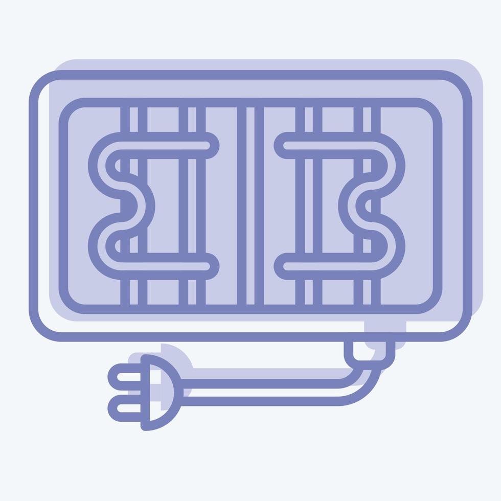 pictogram elektrische grill. geschikt voor keukenapparatuur symbool. tweekleurige stijl. eenvoudig ontwerp bewerkbaar. ontwerp sjabloon vector. eenvoudige illustratie vector