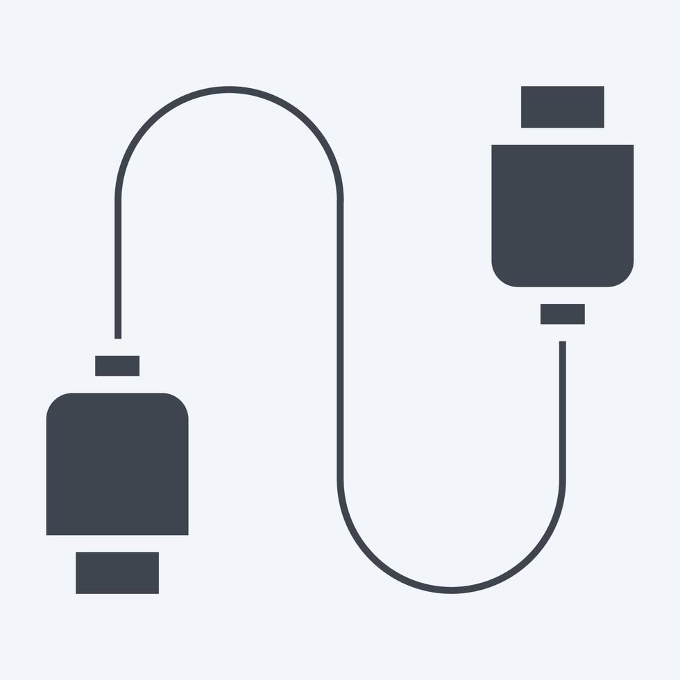 pictogram kabel. geschikt voor computercomponenten symbool. glyph-stijl. eenvoudig ontwerp bewerkbaar. ontwerp sjabloon vector. eenvoudige illustratie vector