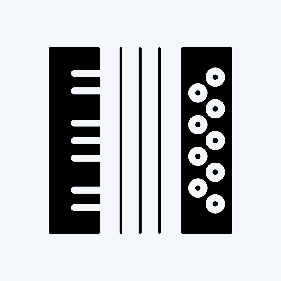 icoon accordeon. geschikt voor onderwijs symbool. glyph-stijl. eenvoudig ontwerp bewerkbaar. ontwerp sjabloon vector. eenvoudige illustratie vector