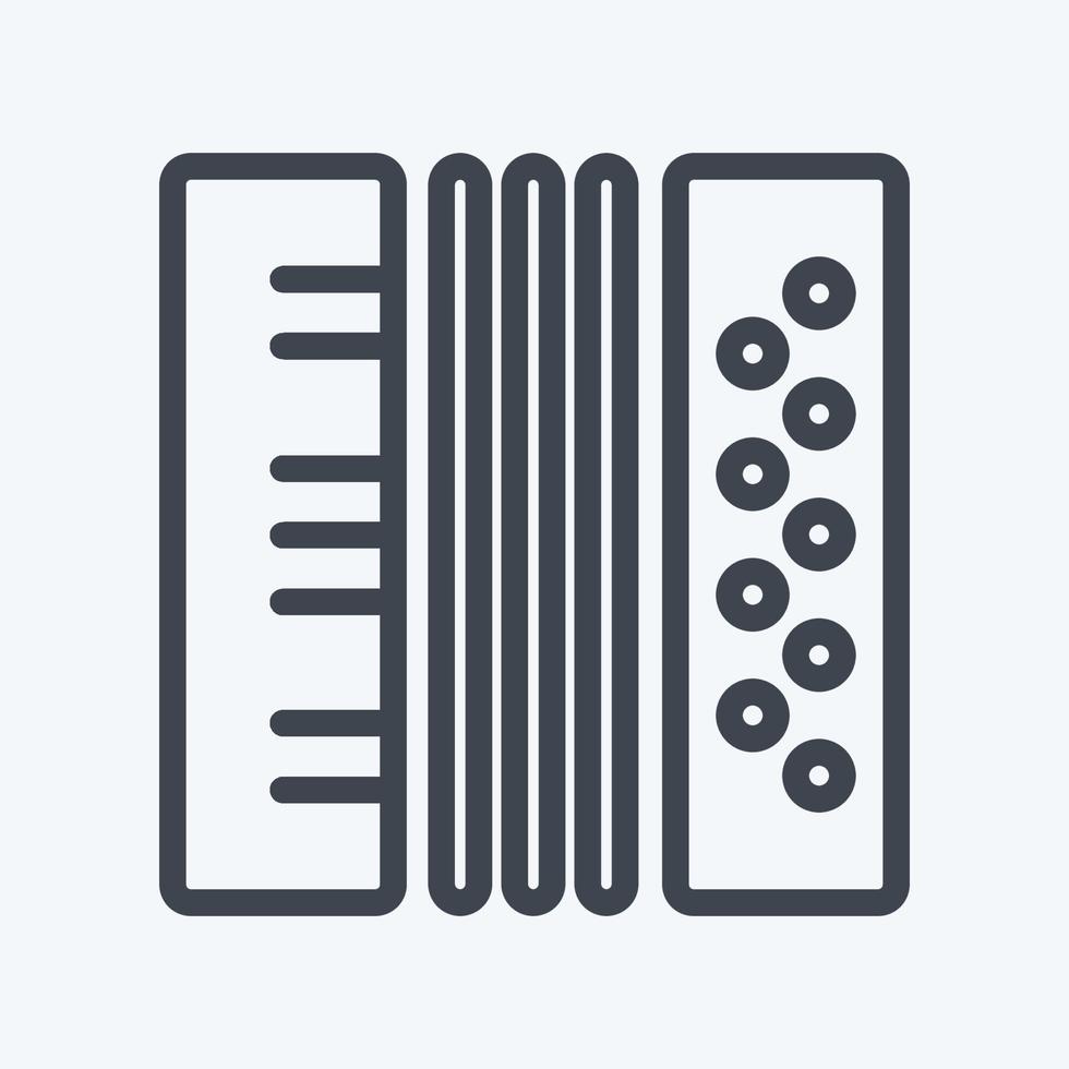 icoon accordeon. geschikt voor onderwijs symbool. lijn stijl. eenvoudig ontwerp bewerkbaar. ontwerp sjabloon vector. eenvoudige illustratie vector