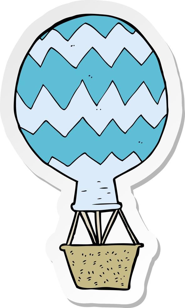 sticker van een cartoon heteluchtballon vector