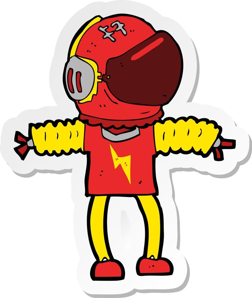 sticker van een cartoonastronaut vector