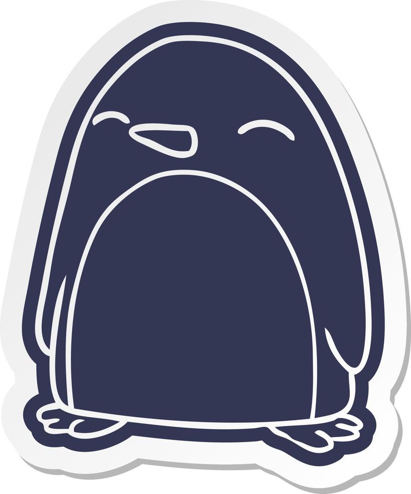 cartoon sticker van een schattige pinguïn vector