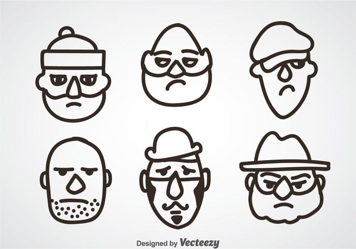 Robber gezicht sets vector