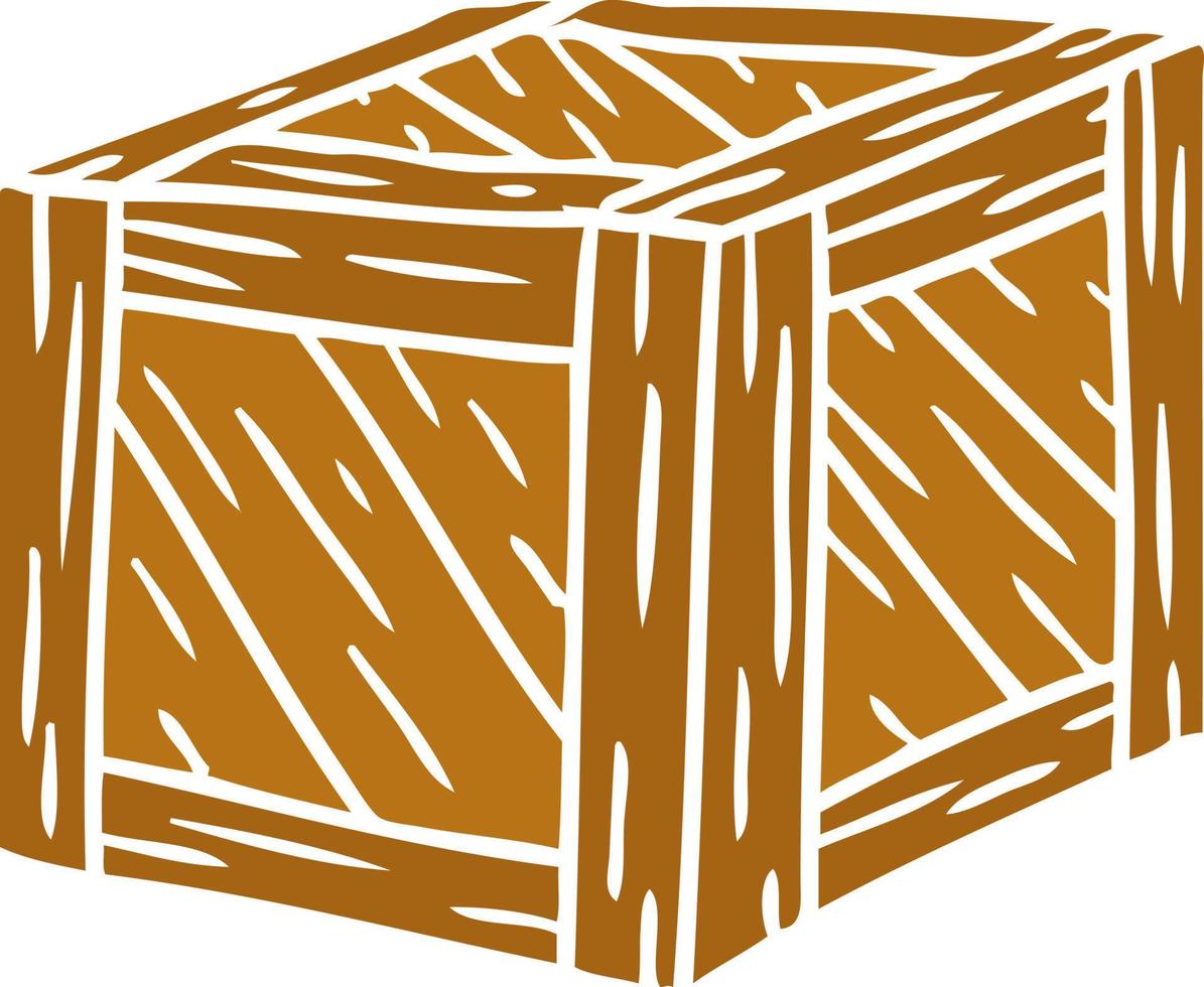 cartoon doodle van een houten kist vector