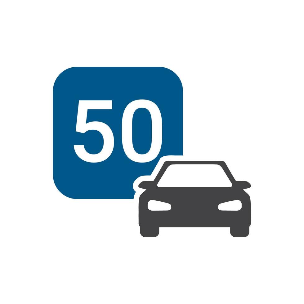 vector pictogram 50 km auto maximumsnelheid teken