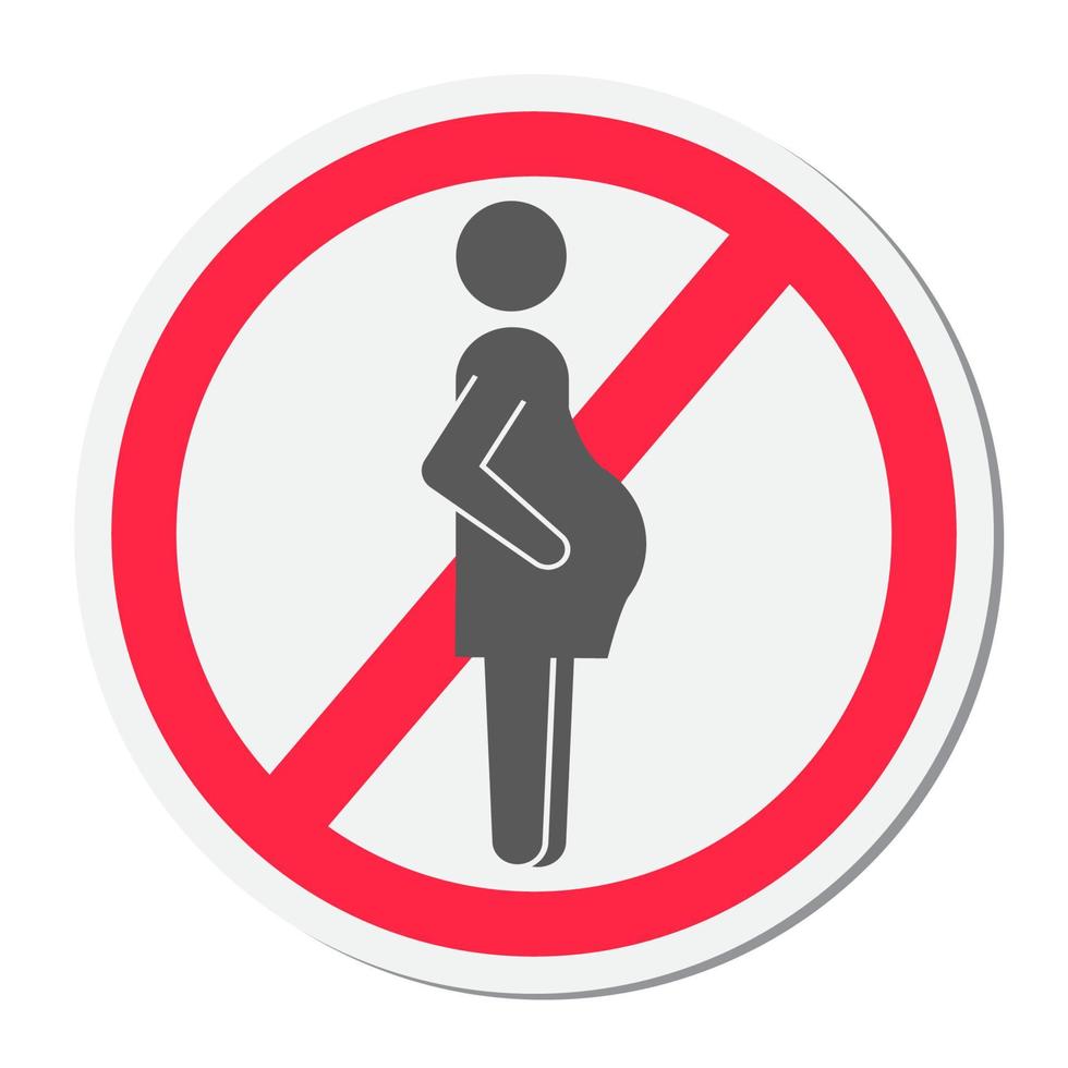 vectorillustratiepictogram niet voor zwangere vrouwen, verboden voor zwangere vrouwen vector