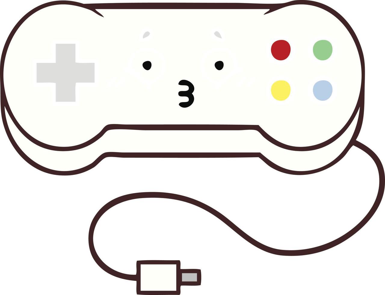 egale kleur retro cartoon gamecontroller vector