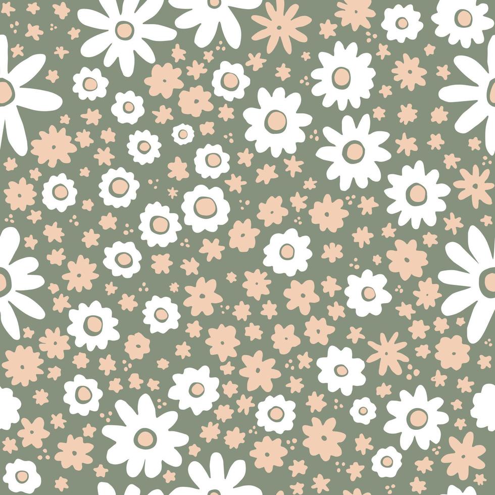 kleine witte en roze bloemen op achtergrond vector naadloze patroon. vintage bloemenachtergrond. naadloze vector patroon voor design en mode prints. deftige stijl.