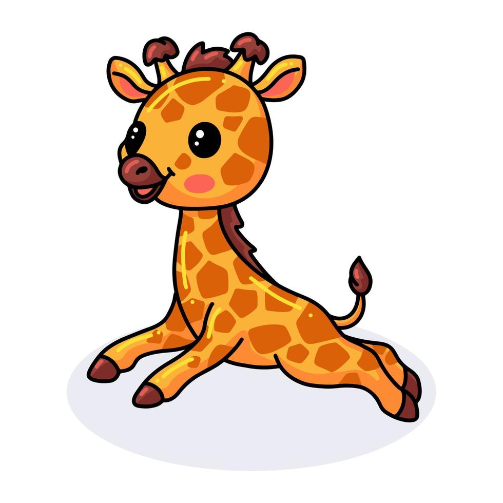 schattige kleine giraf cartoon rennen vector