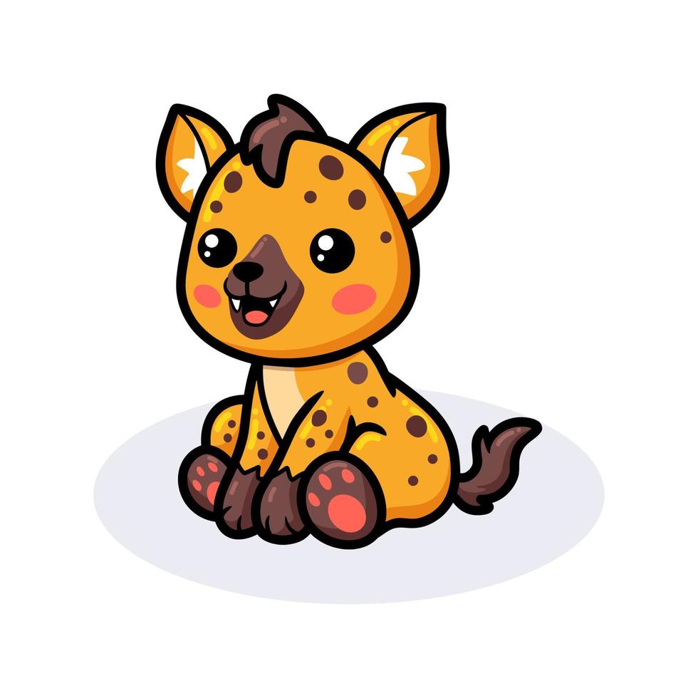 schattige baby hyena cartoon zitten vector