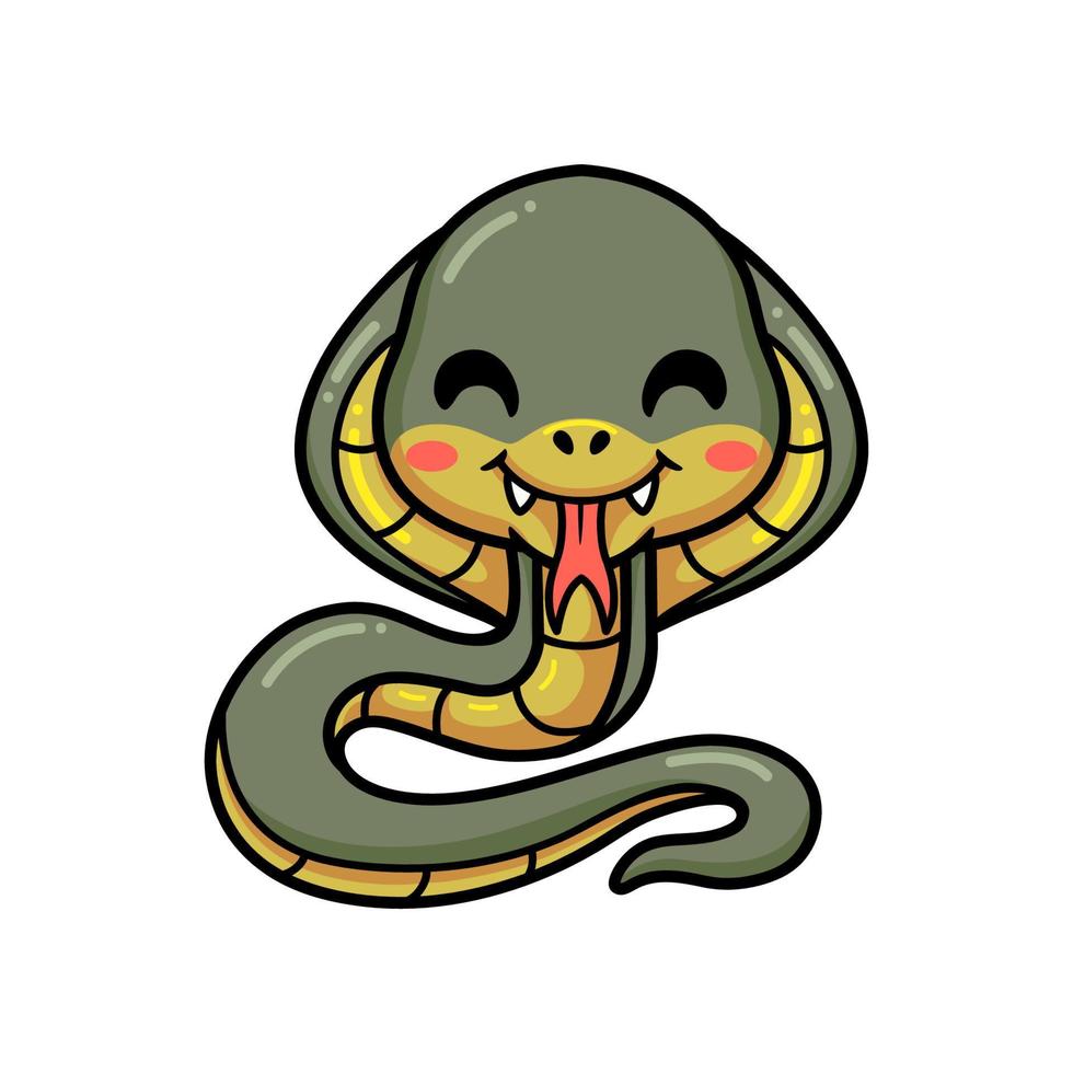 schattige kleine cobra slang cartoon vector