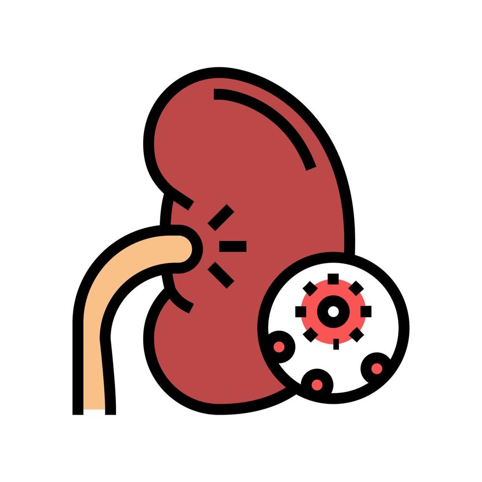 infectie nier kleur pictogram vectorillustratie vector