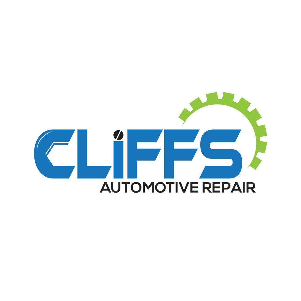 kliffen auto reparatie logo met geïsoleerde achtergrond vector