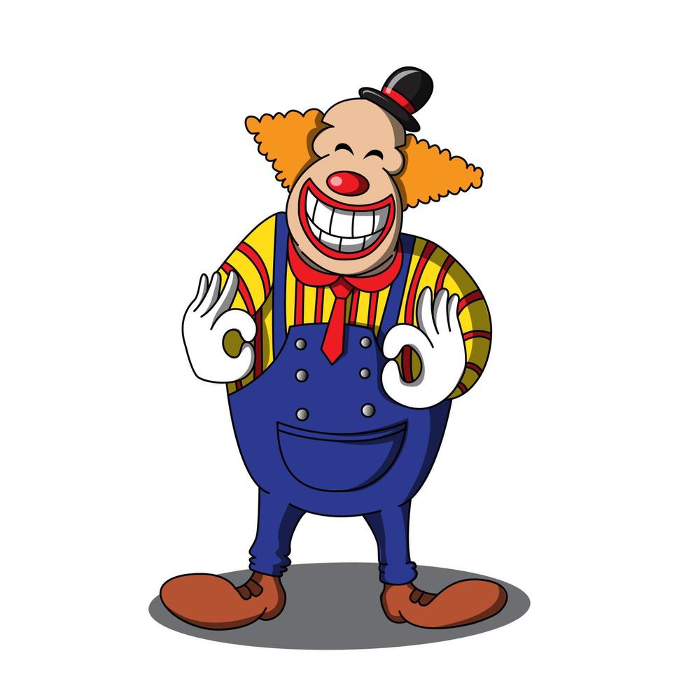 gelukkig lachend clown cartoon mascotte vector sjabloon