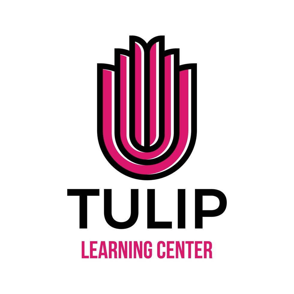 tulpenboek logo sjabloon geschikt voor leercentrum vector