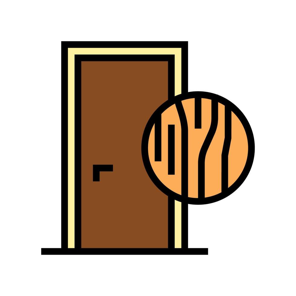 houten deur kleur pictogram vectorillustratie vector