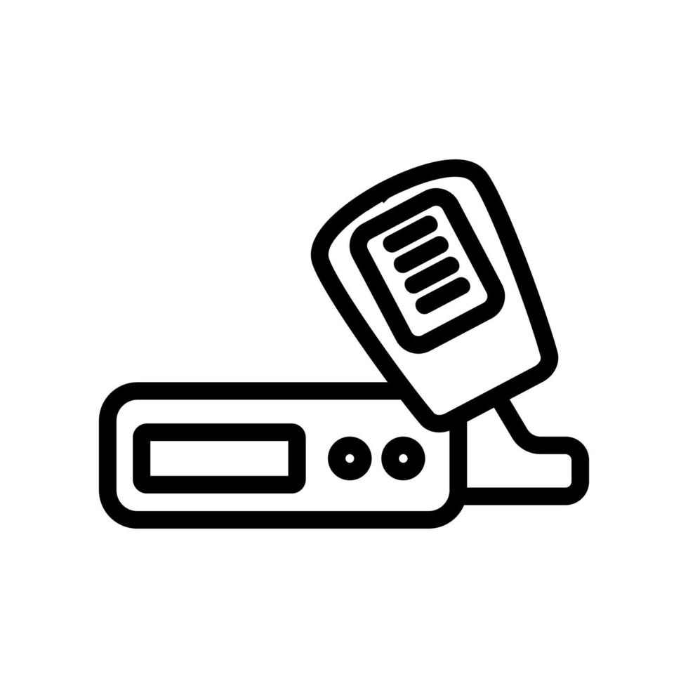 walkie talkie met batterij pictogram vector overzicht illustratie