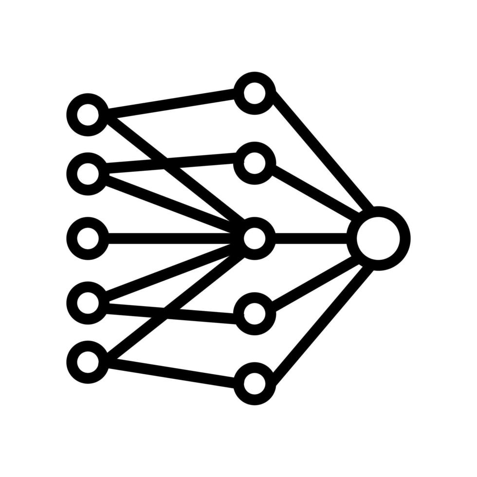 enkellaags neuraal netwerk lijn pictogram vectorillustratie vector