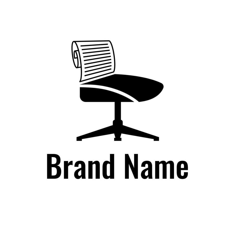 unieke en eenvoudige bureaustoel logo vector sjabloon