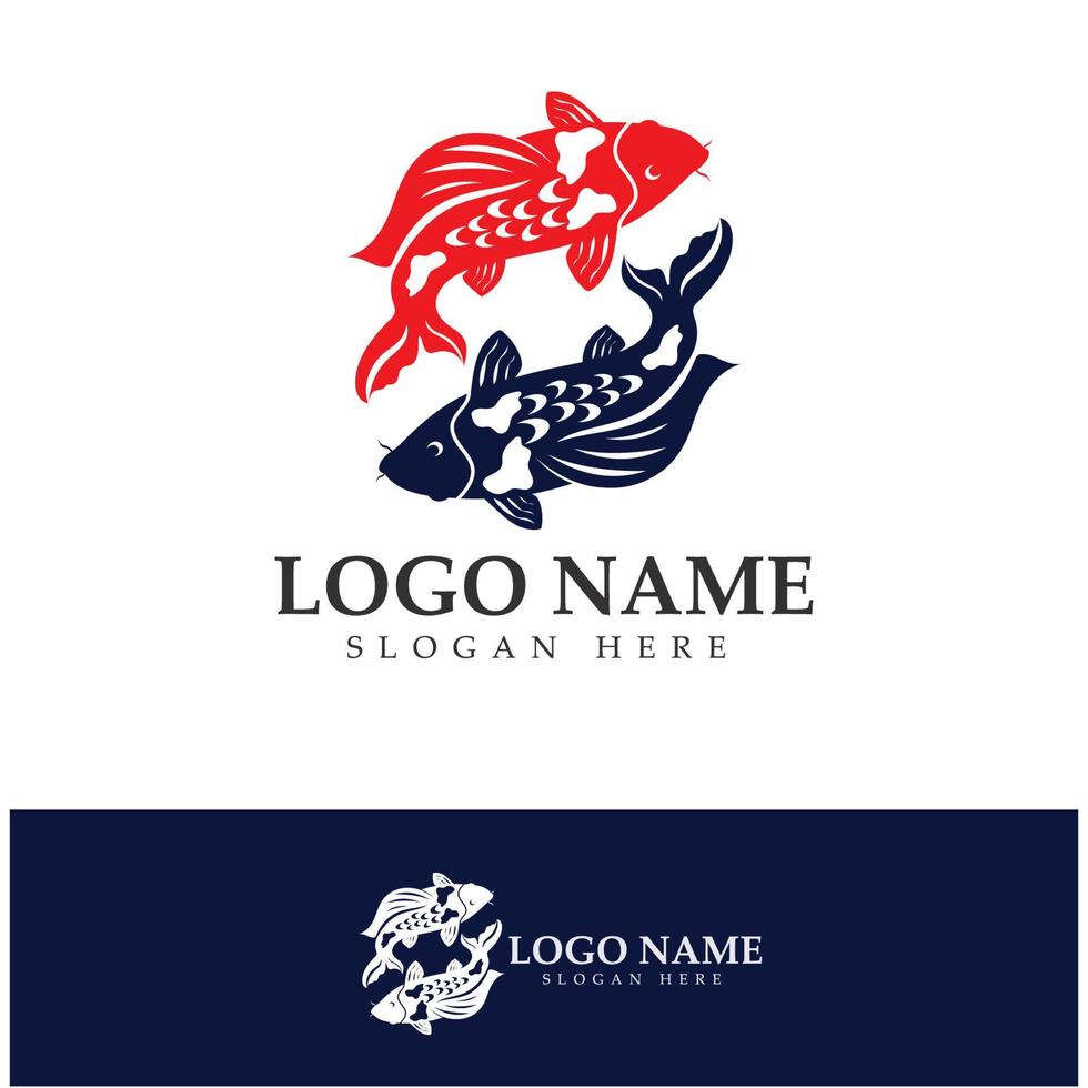 koi vissen logo pictogram illustratie vector ontwerpsjabloon