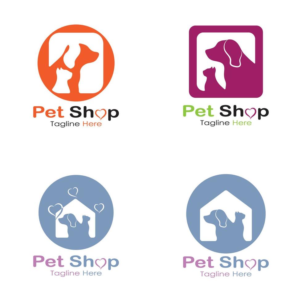 dierenwinkel logo ontwerp pictogram illustratie sjabloon vector met modern concept