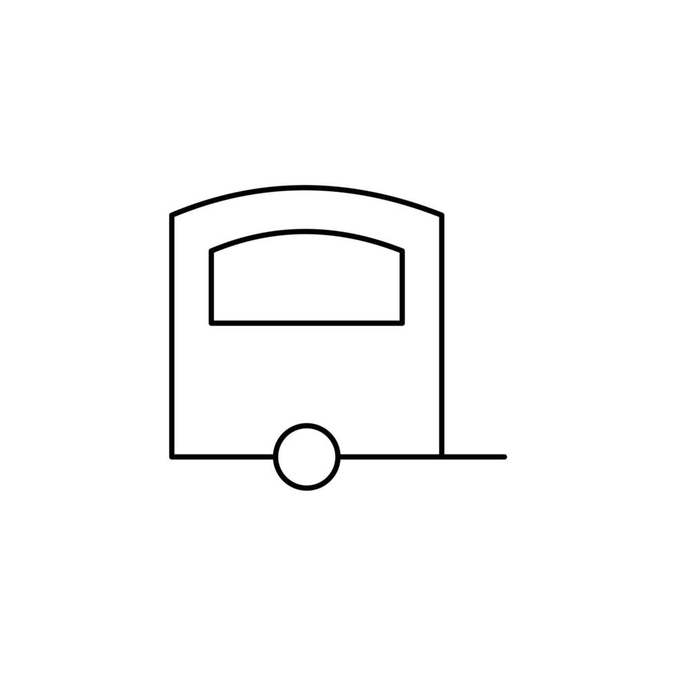 caravan, camper, reizen dunne lijn pictogram vector illustratie logo sjabloon. geschikt voor vele doeleinden.