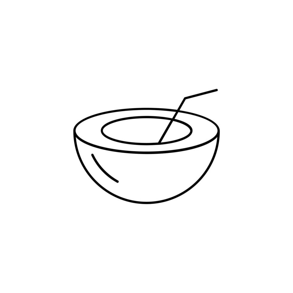 kokosnoot drankje, sap dunne lijn pictogram vector illustratie logo sjabloon. geschikt voor vele doeleinden.
