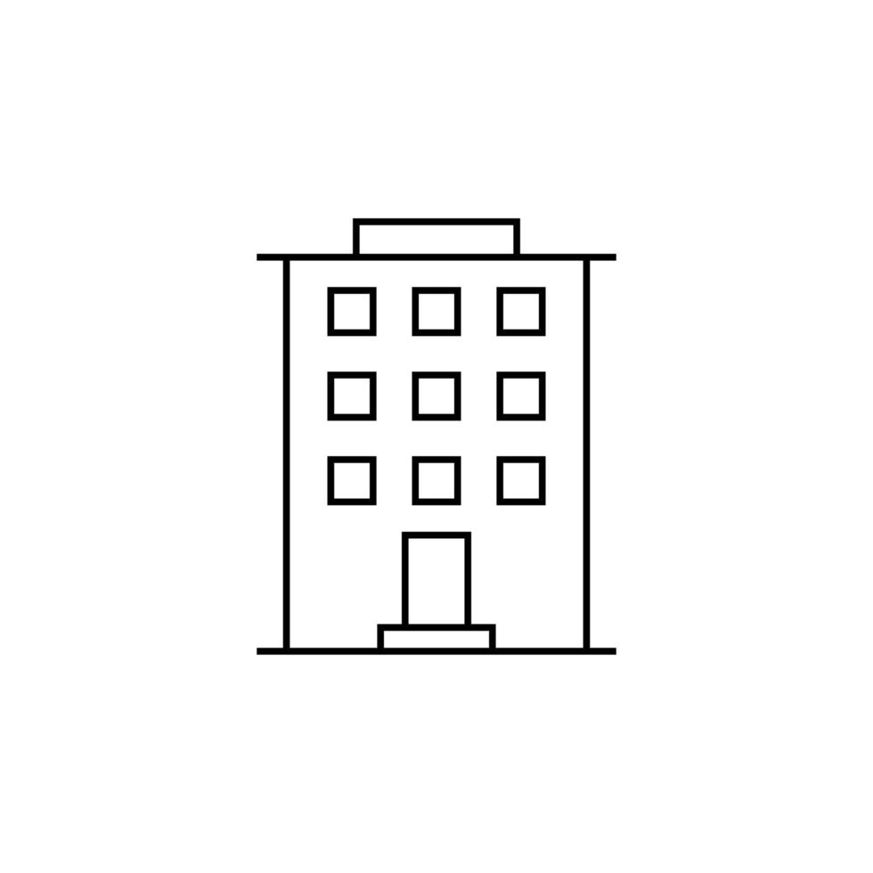 hotel, appartement, herenhuis, residentiële dunne lijn vector illustratie logo pictogrammalplaatje. geschikt voor vele doeleinden.