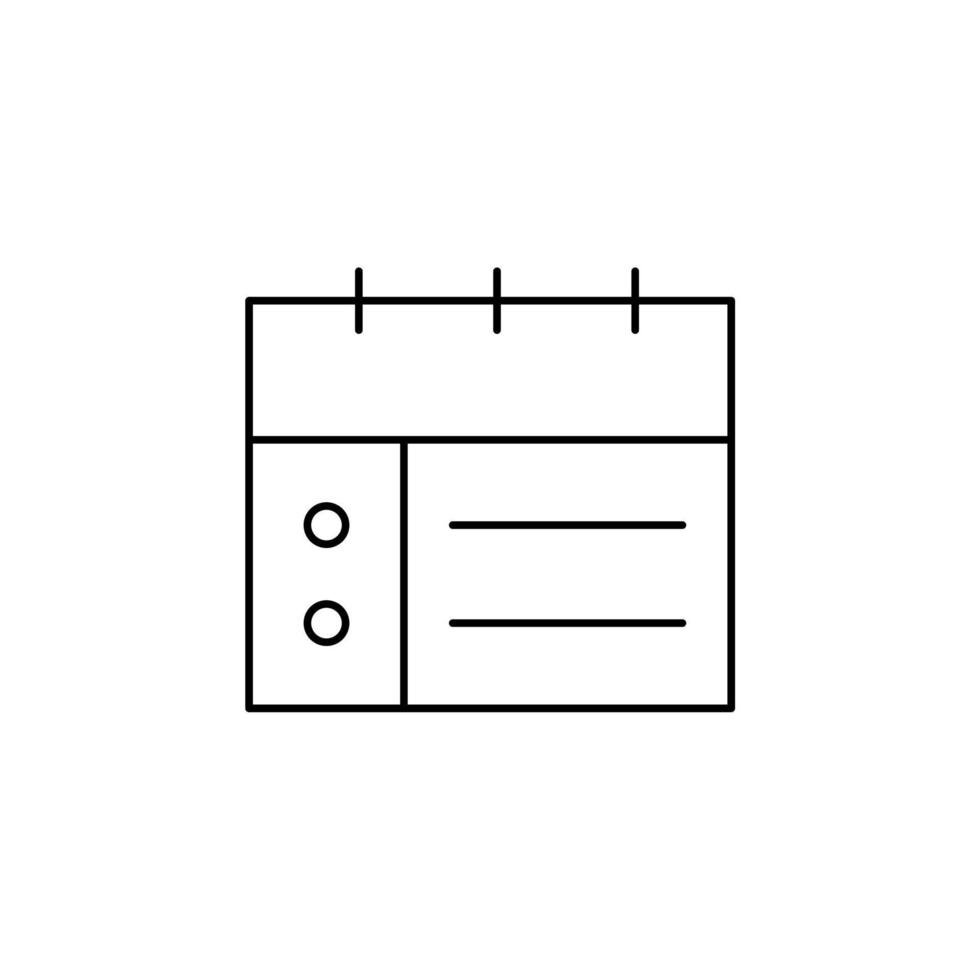 kalender, schema, datum dunne lijn pictogram vector illustratie logo sjabloon. geschikt voor vele doeleinden.