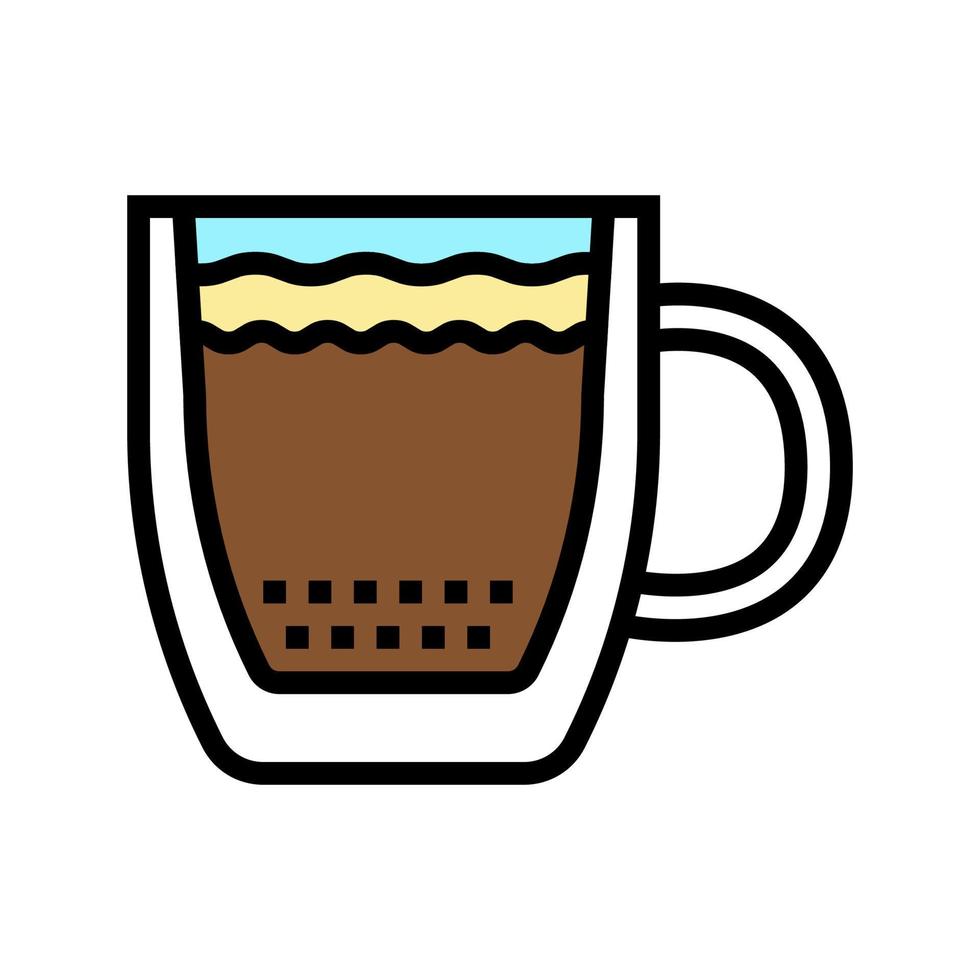 koffiekopje dubbelwandig glas kleur pictogram vectorillustratie vector