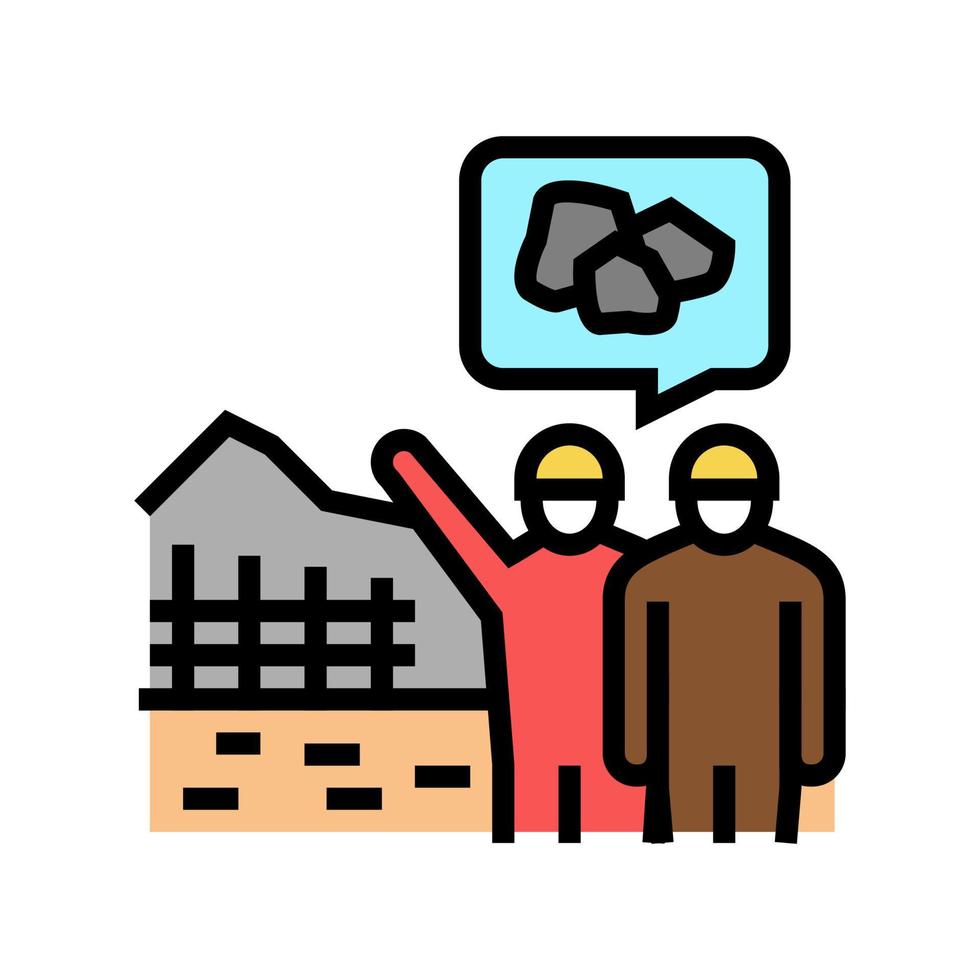 bouw toezicht en monitoring kleur pictogram vectorillustratie vector