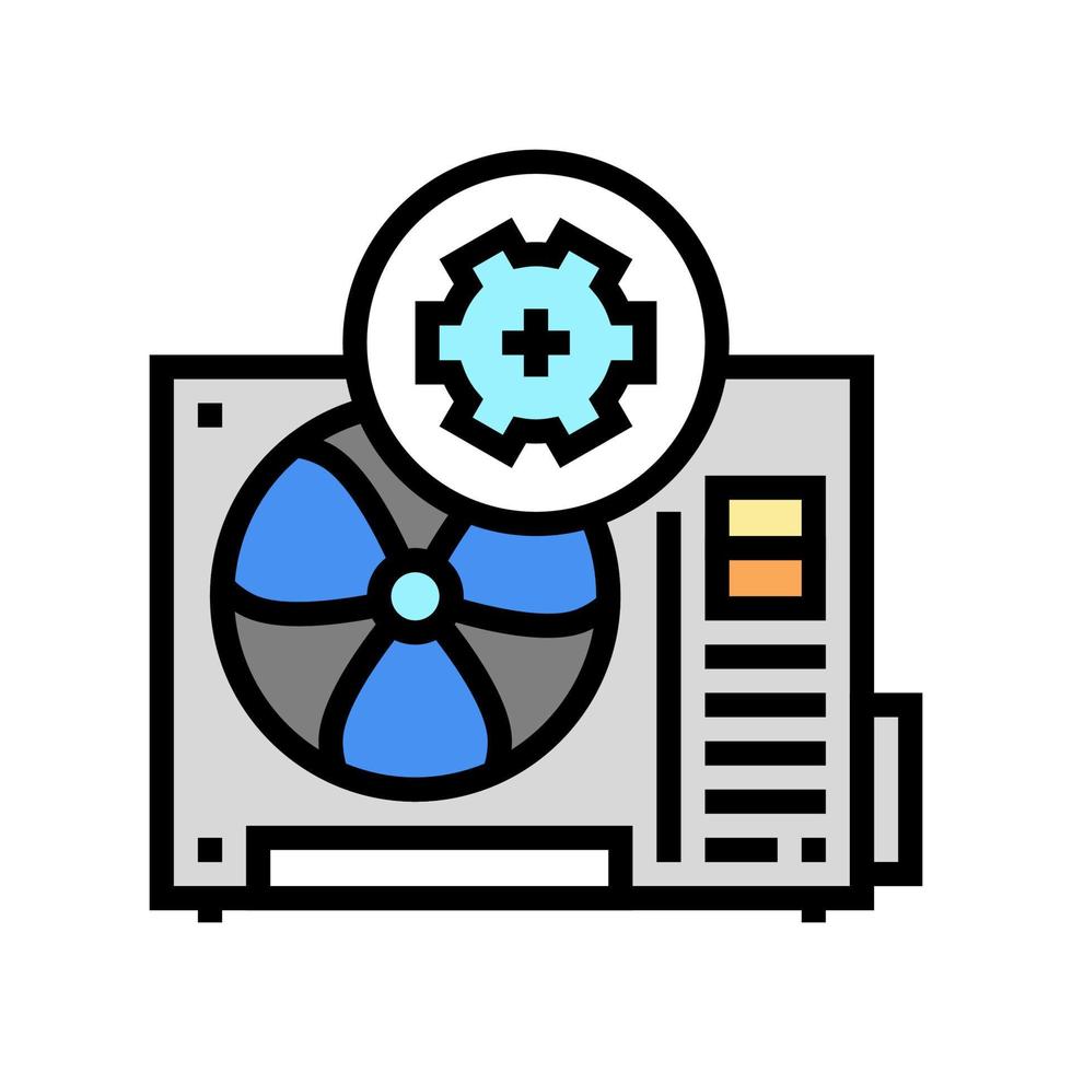 conditioner blok werkproces kleur pictogram vectorillustratie vector