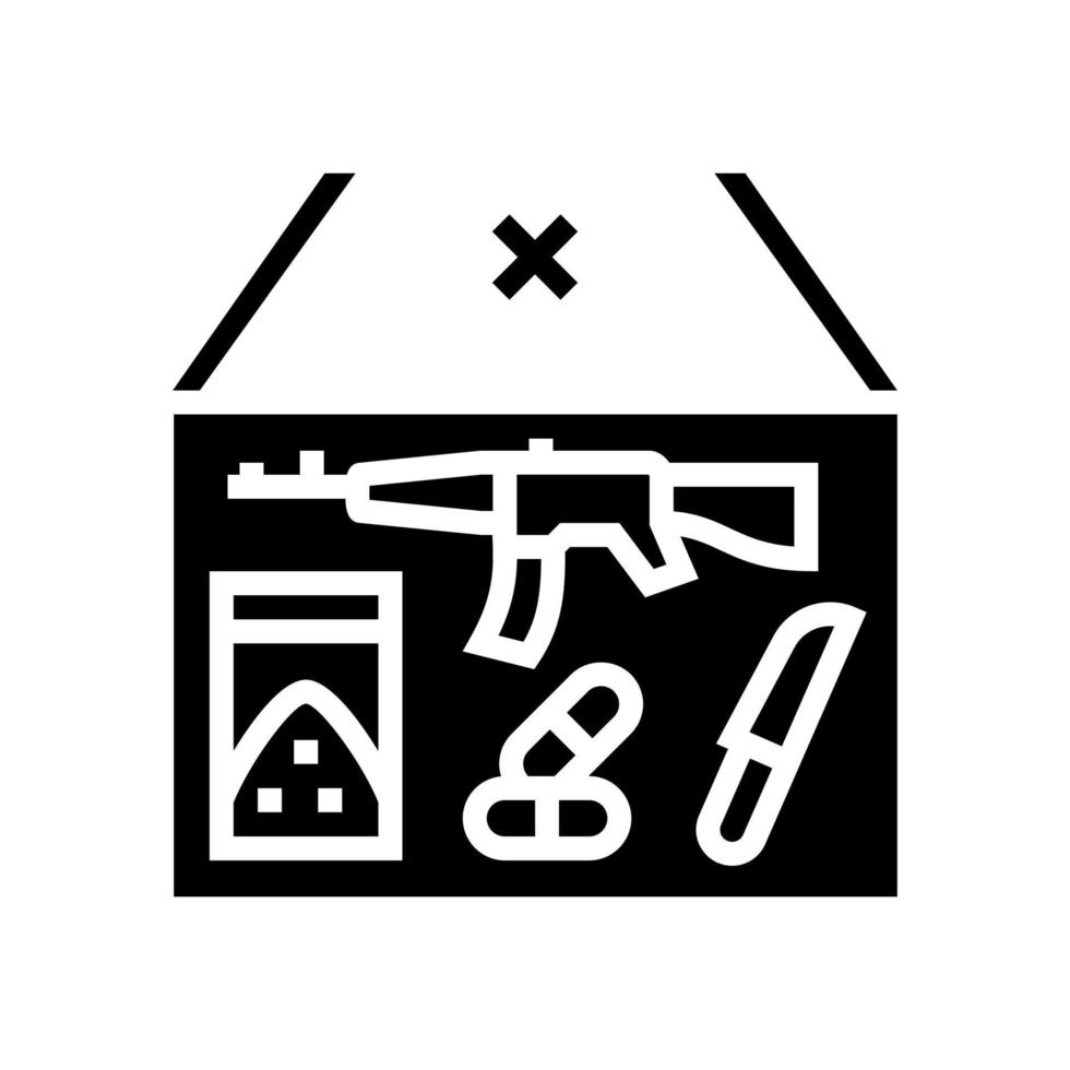 verboden goederen glyph pictogram vectorillustratie vector