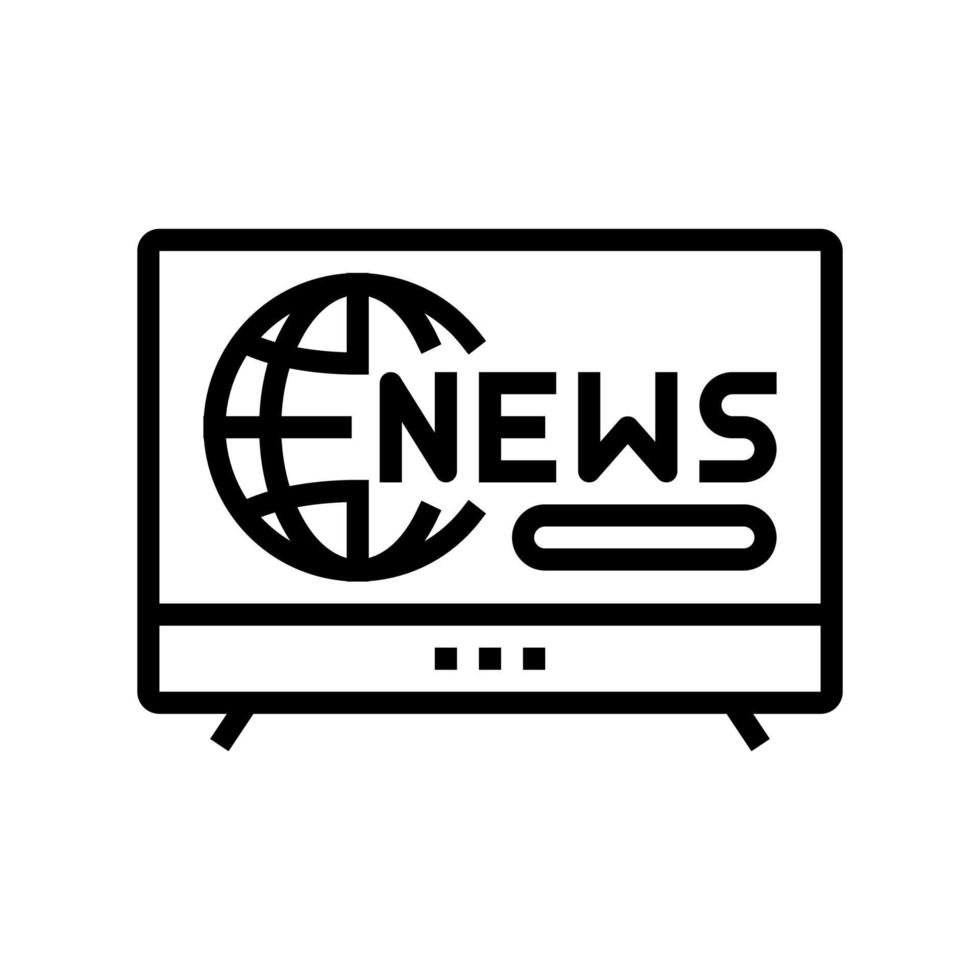 televisie nieuws lijn pictogram vectorillustratie vector