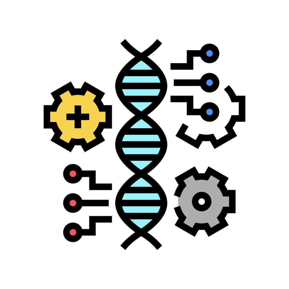 molecuul genetische kenmerken kleur pictogram vectorillustratie vector