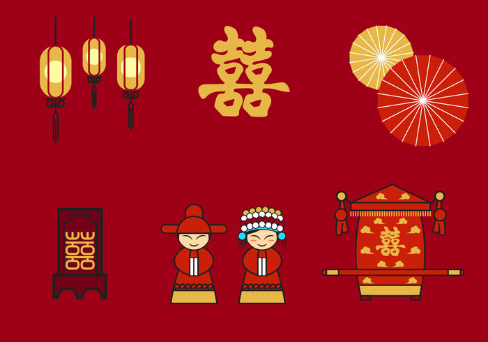 Gratis Chinese Wedding Vector