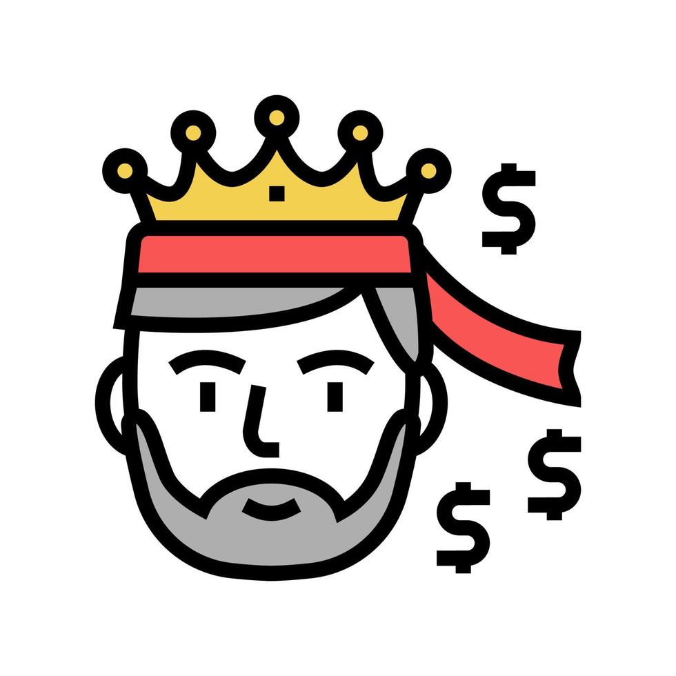 financiële koning zakenman kleur pictogram vectorillustratie vector