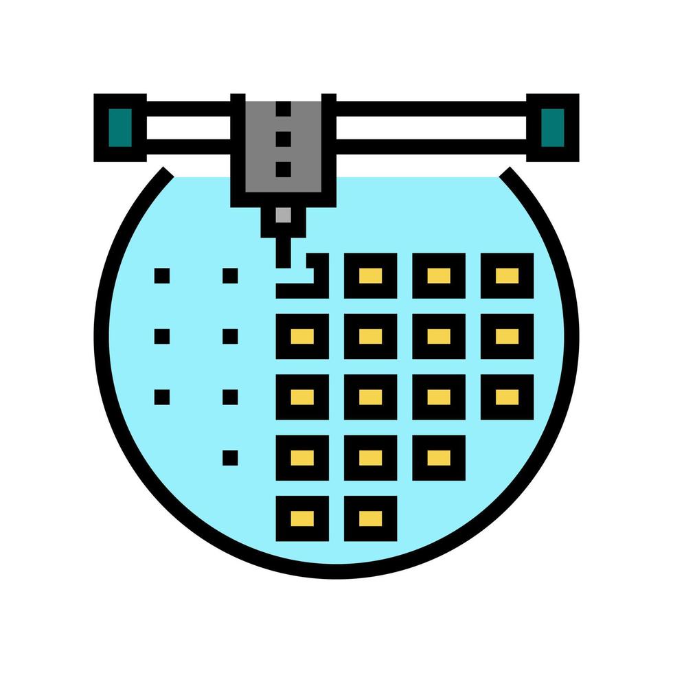 halfgeleider installeren aan boord kleur pictogram vectorillustratie vector