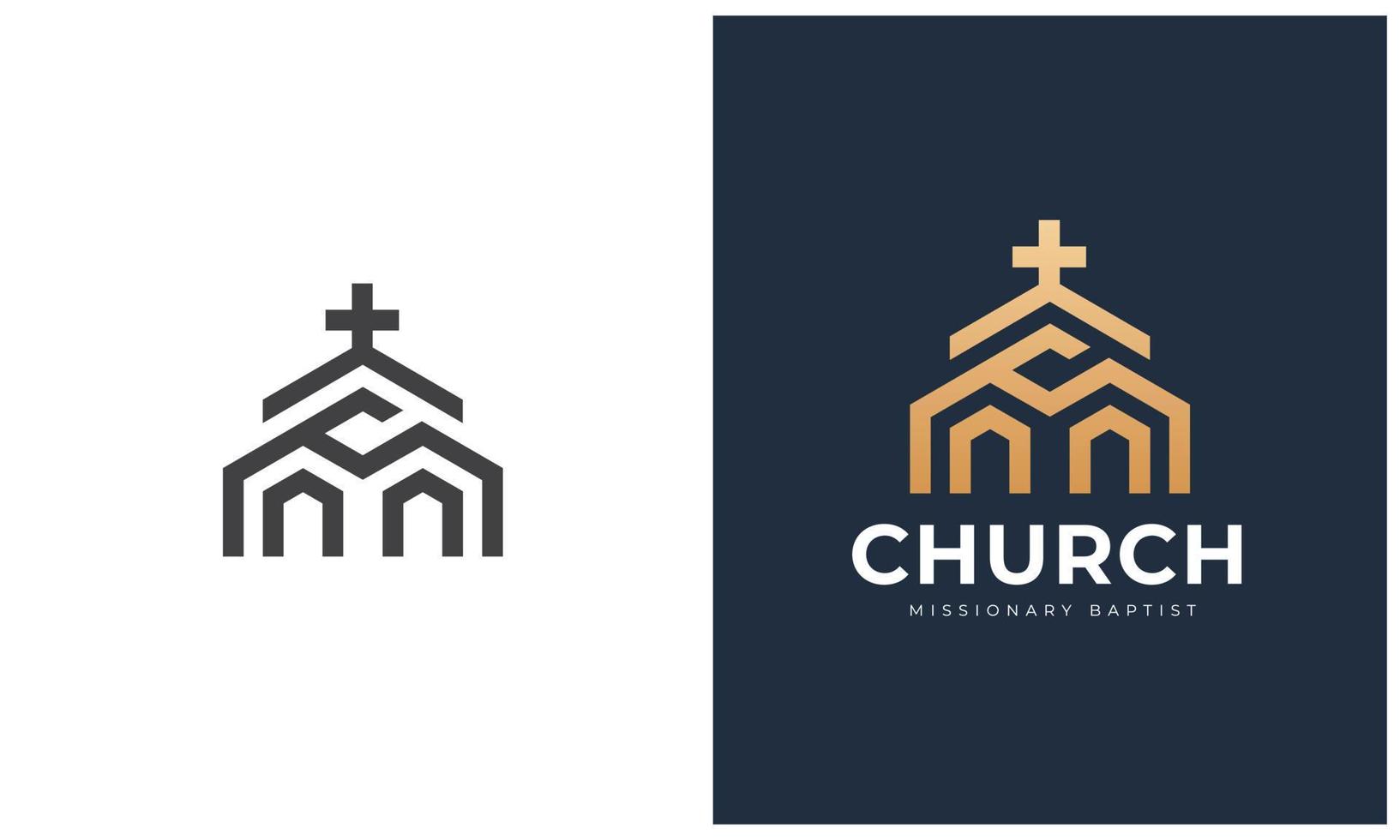 kerk vector logo conceptontwerp