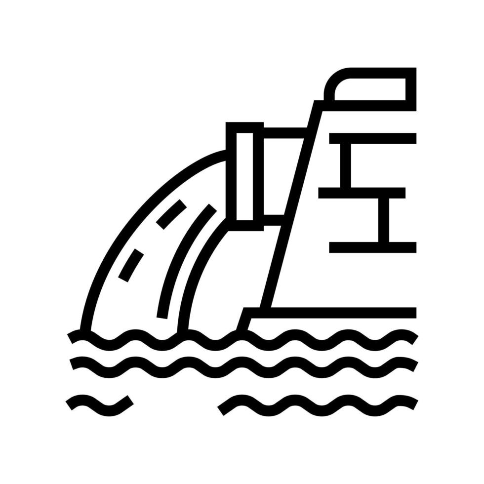 water vallen uit drainage pijp lijn pictogram vectorillustratie vector