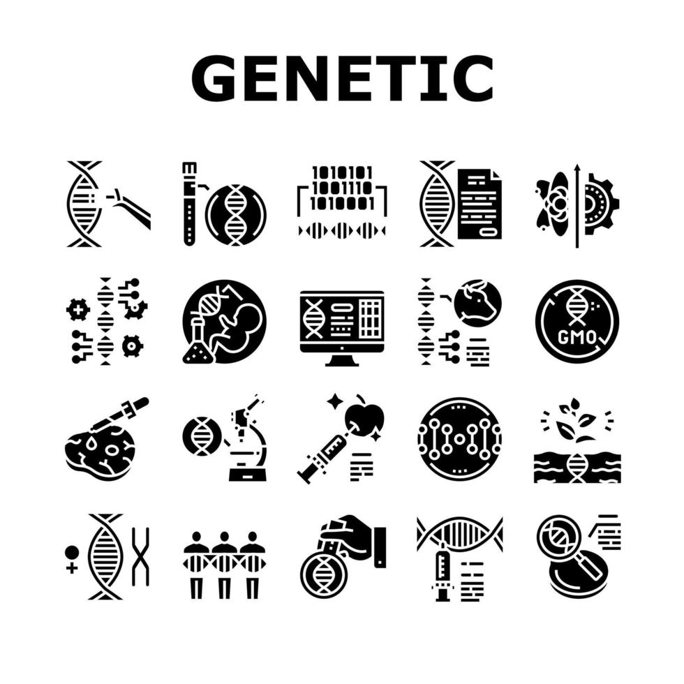 genetische manipulatie collectie iconen set vector illustratie