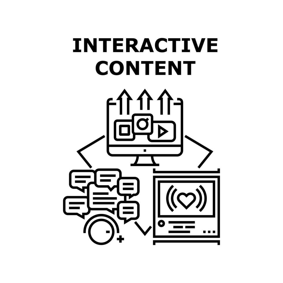 interactieve inhoud vector concept illustratie