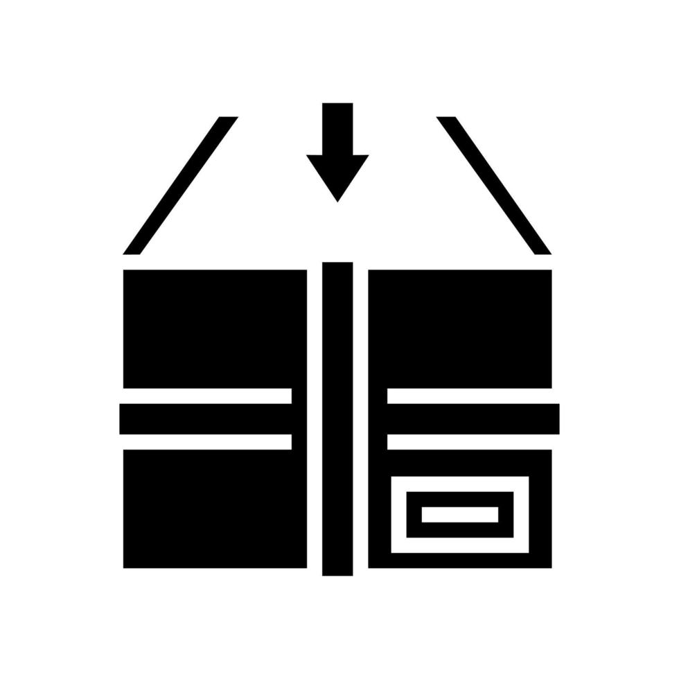 verpakking in doos glyph pictogram vectorillustratie vector