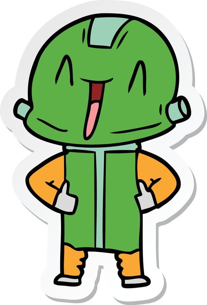 sticker van een tekenfilmrobot vector