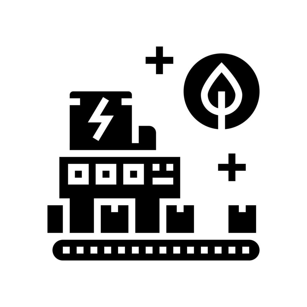 groene fabriek glyph pictogram vectorillustratie vector