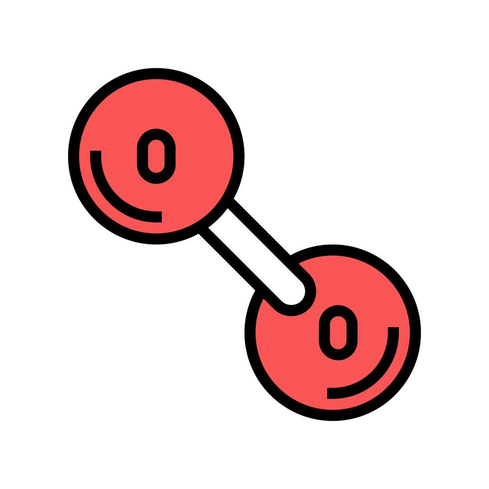 zuurstof molecuul kleur pictogram vectorillustratie vector