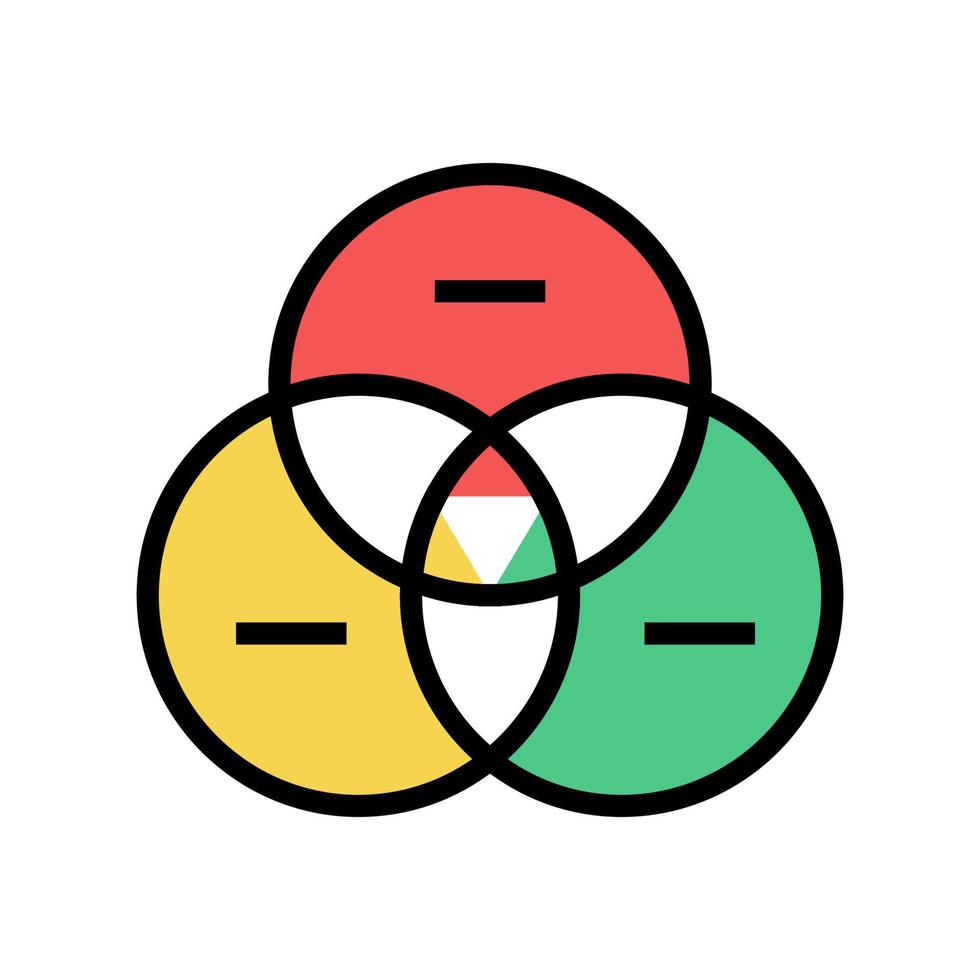 venn diagram kleur pictogram vectorillustratie vector