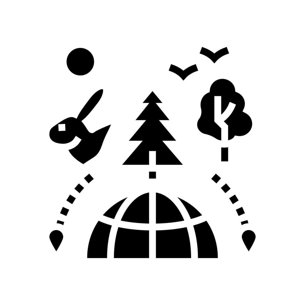 natuur toerisme glyph pictogram vectorillustratie vector