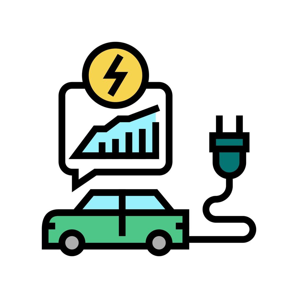 energiebesparend vervoer kleur pictogram vectorillustratie vector